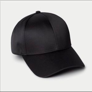Aritzia Wilfred Free Black Satin Baseball Hat